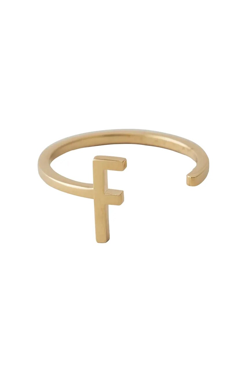 Levně Pozlacený stříbrný prsten Design Letters 90601000F