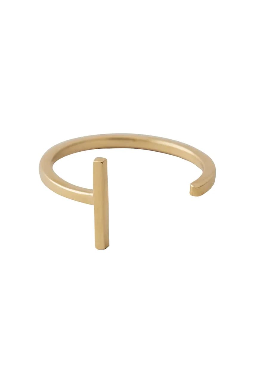 Levně Pozlacený stříbrný prsten Design Letters 90601000I