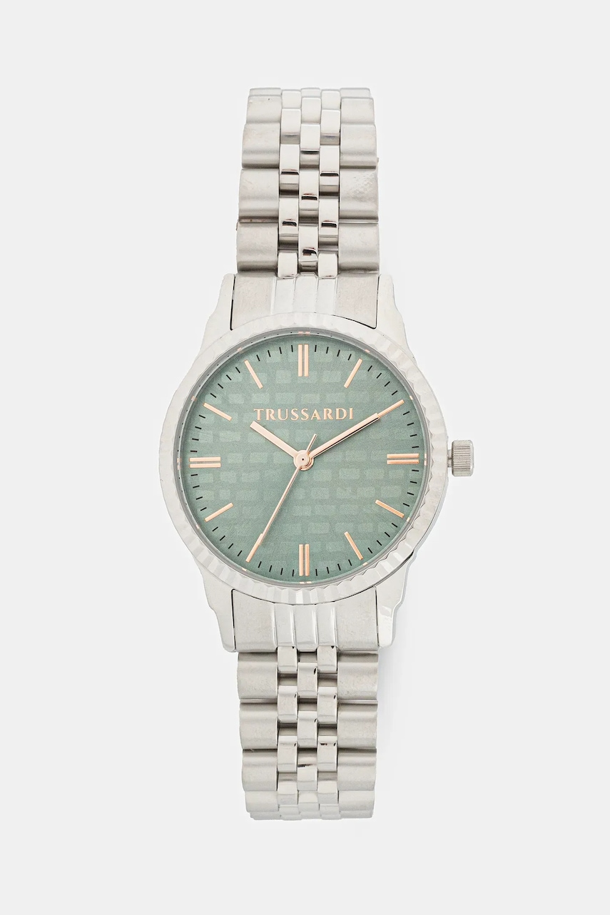 Trussardi ceas T-BENT femei, culoarea argintiu, R2453144513