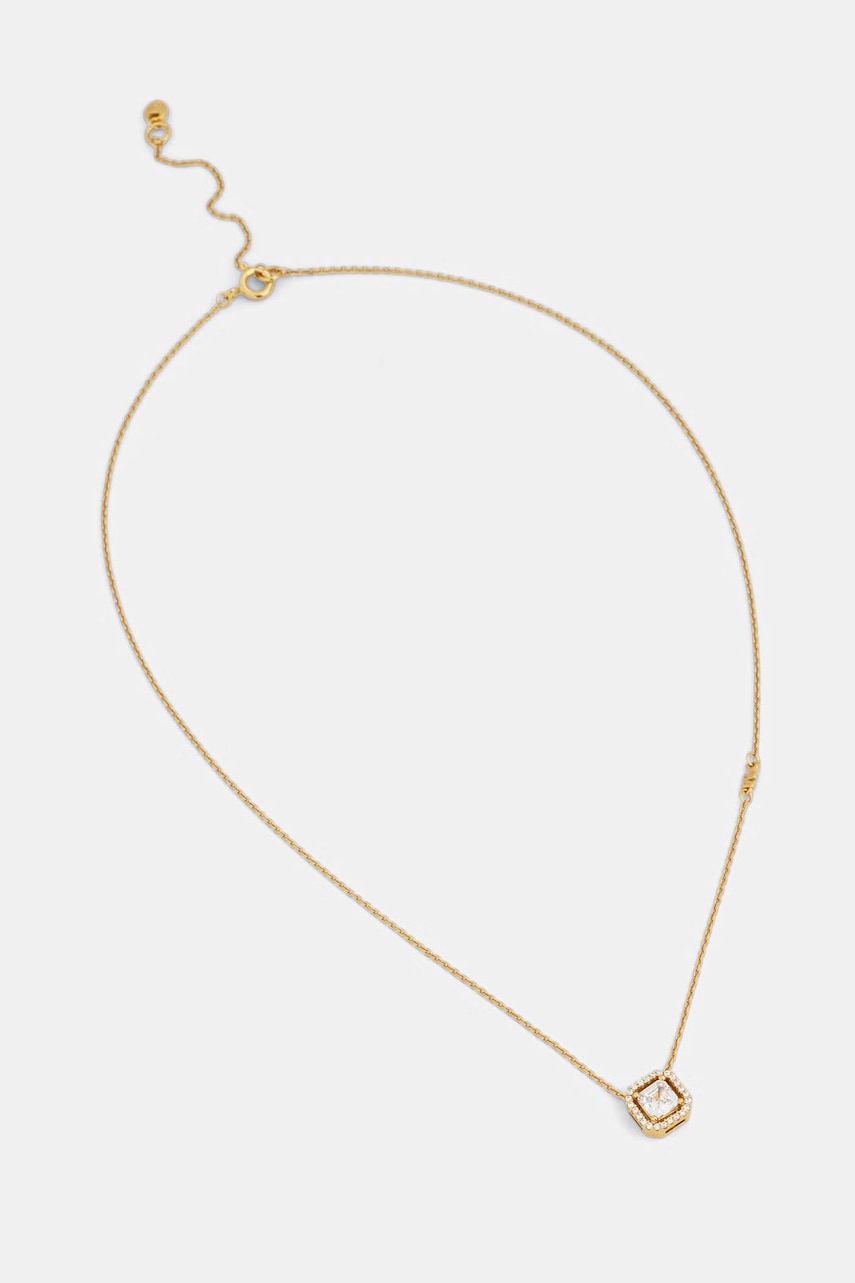 Michael Kors colier cu pandantiv de damă din argint placat cu aur cu zirconiu cubic