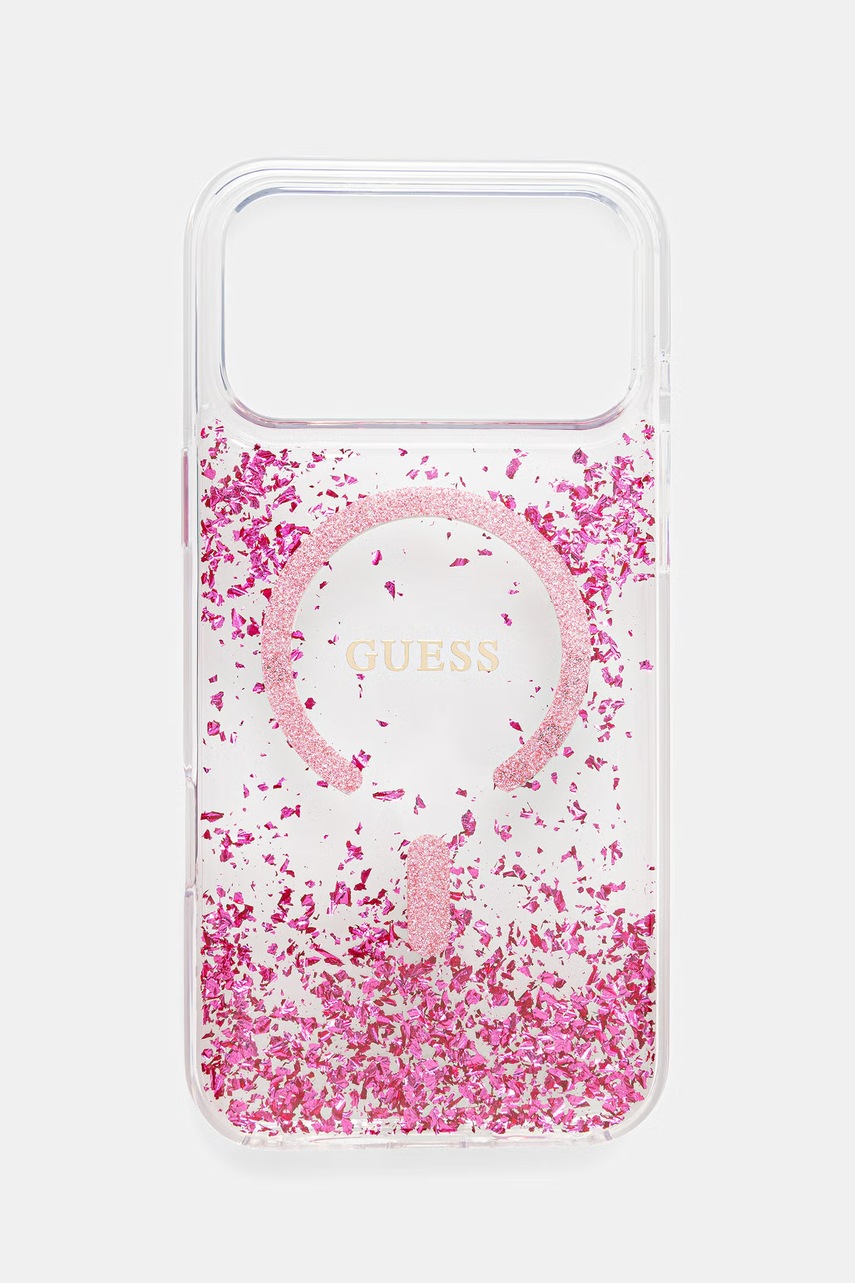 Guess etui na telefon damskie iPhone 17 Pro Max różowe GUHMP17XRGRGEP