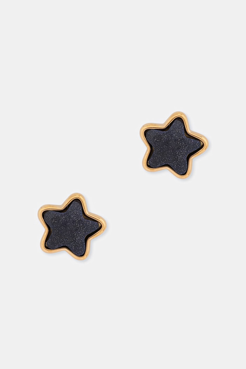 Lilou Σκουλαρίκια γυναικεία επιχρυσωμένα γυάλινα με ματ φινίρισμα Mini Icons 176/10/KOL/26/CZB/PO χρυσαφί ONE SIZE