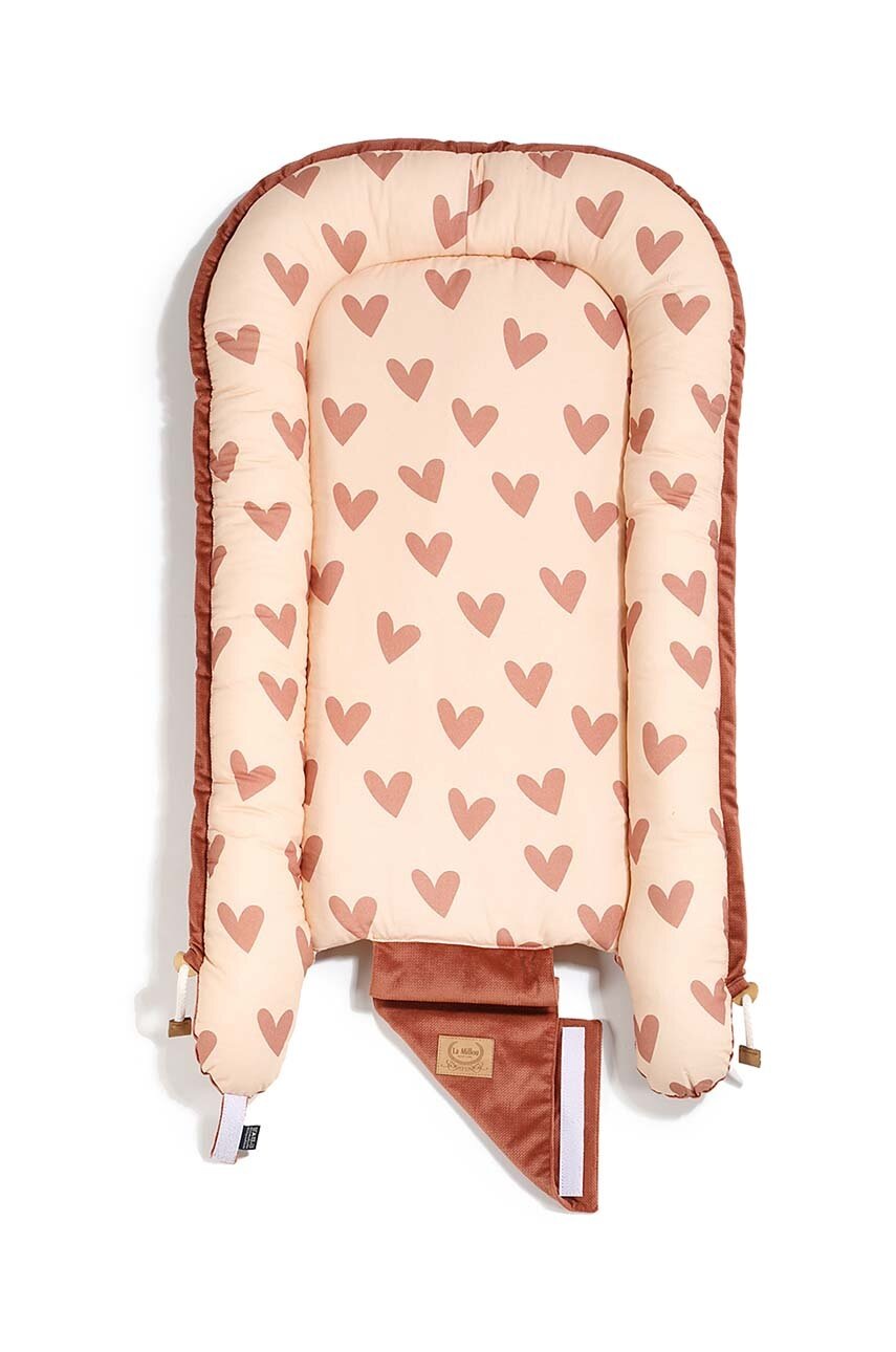 Кокон для младенцев La Millou Best Nest Velvet HEARTBEAT PINK