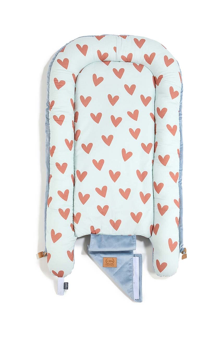 Кокон для младенцев La Millou Best Nest Velvet HEARTBEAT BLUE