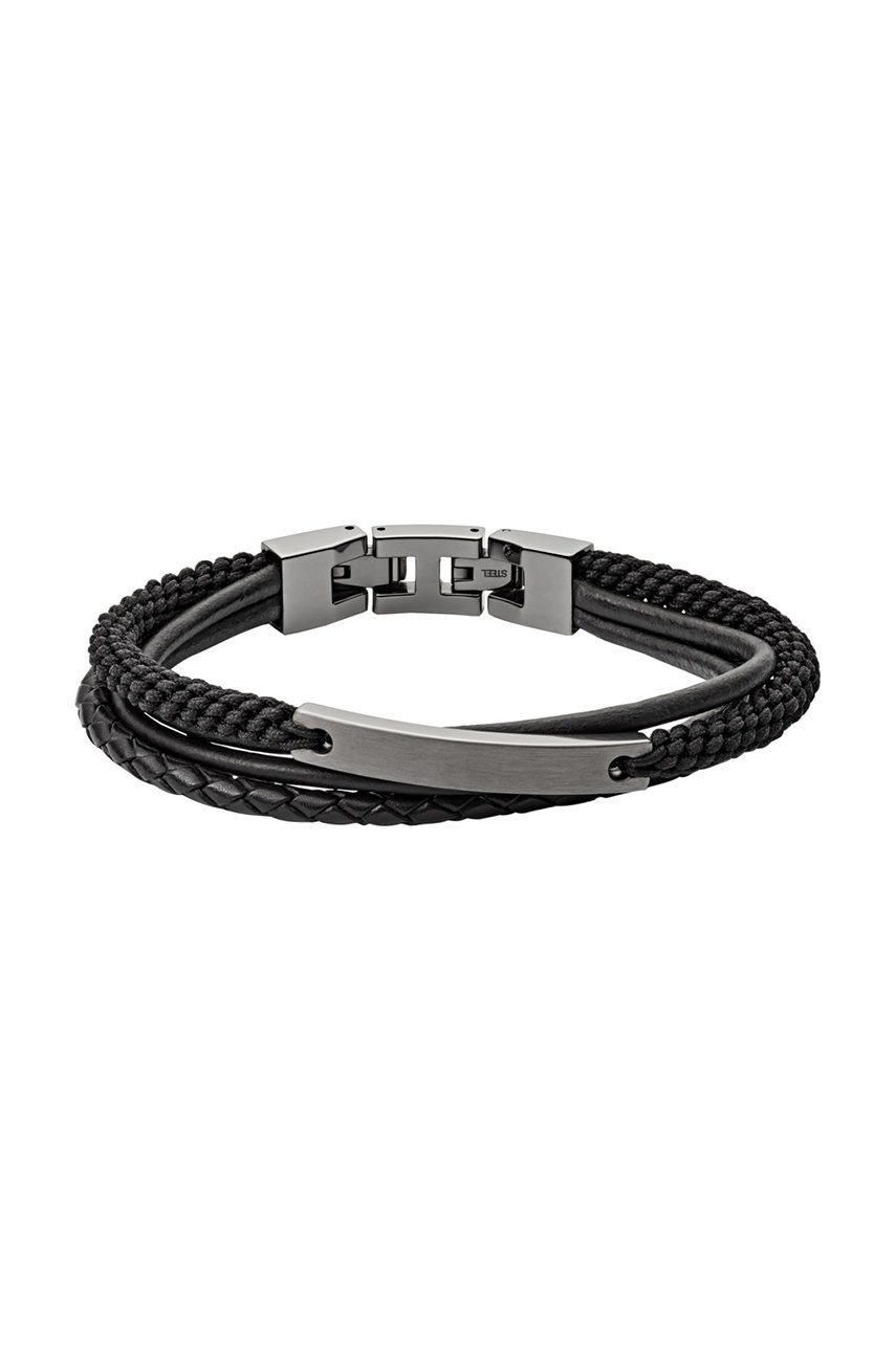 

Fossil - Кожена гривна, Черен