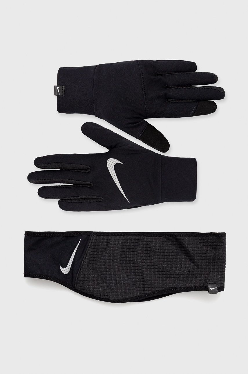 Nike bentiță și mănuși culoarea negru answear.ro