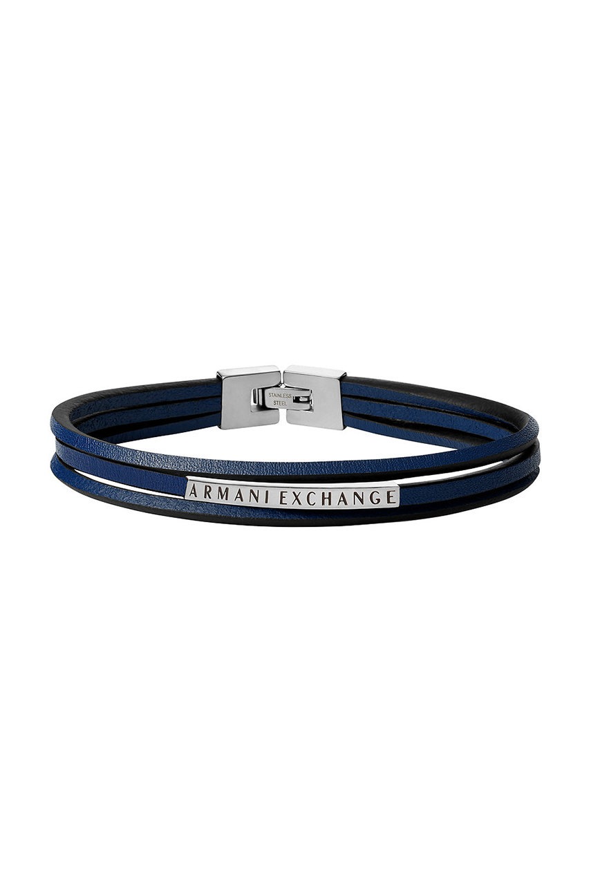 

Кожена гривна Armani Exchange мъжка, Тъмносин