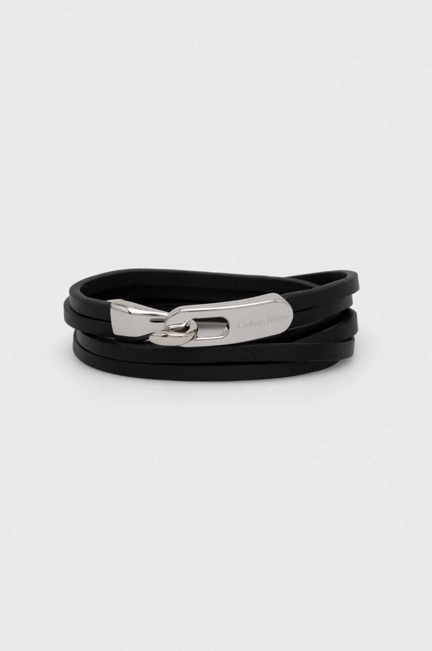 

Кожена гривна Calvin Klein мъжка, Черен