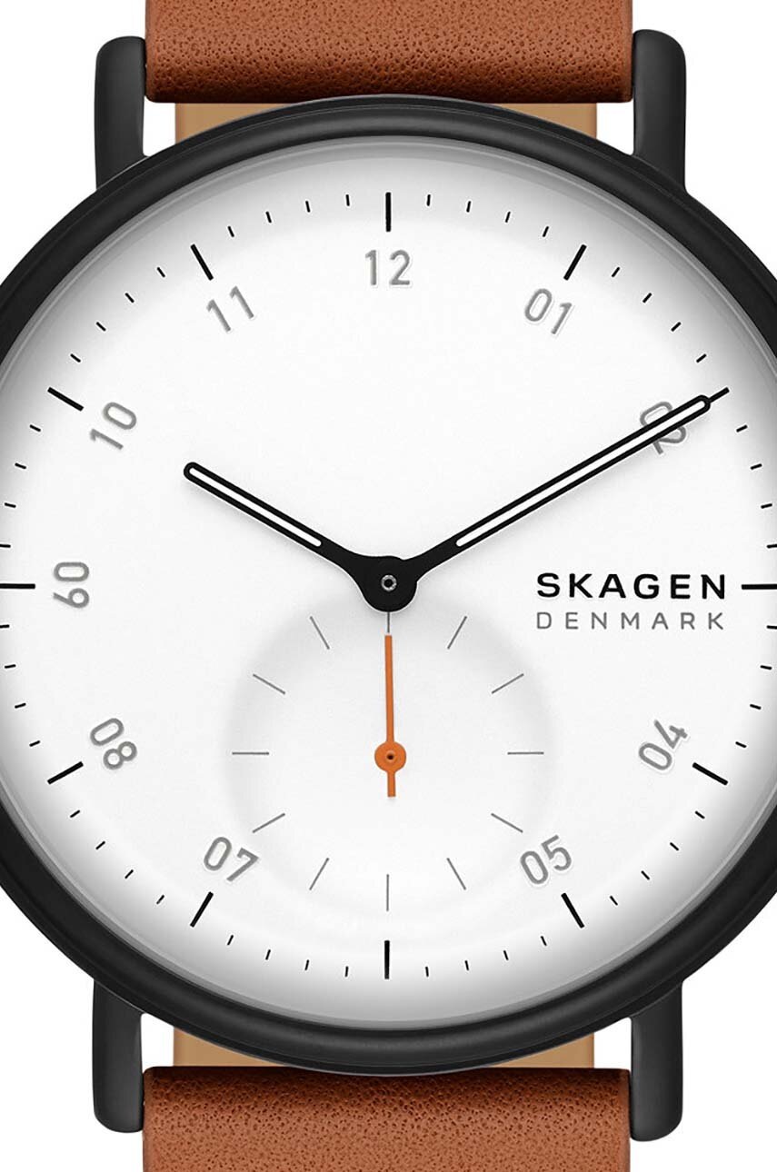 Ρολόι Skagen χρώμα: καφέ φωτογραφία