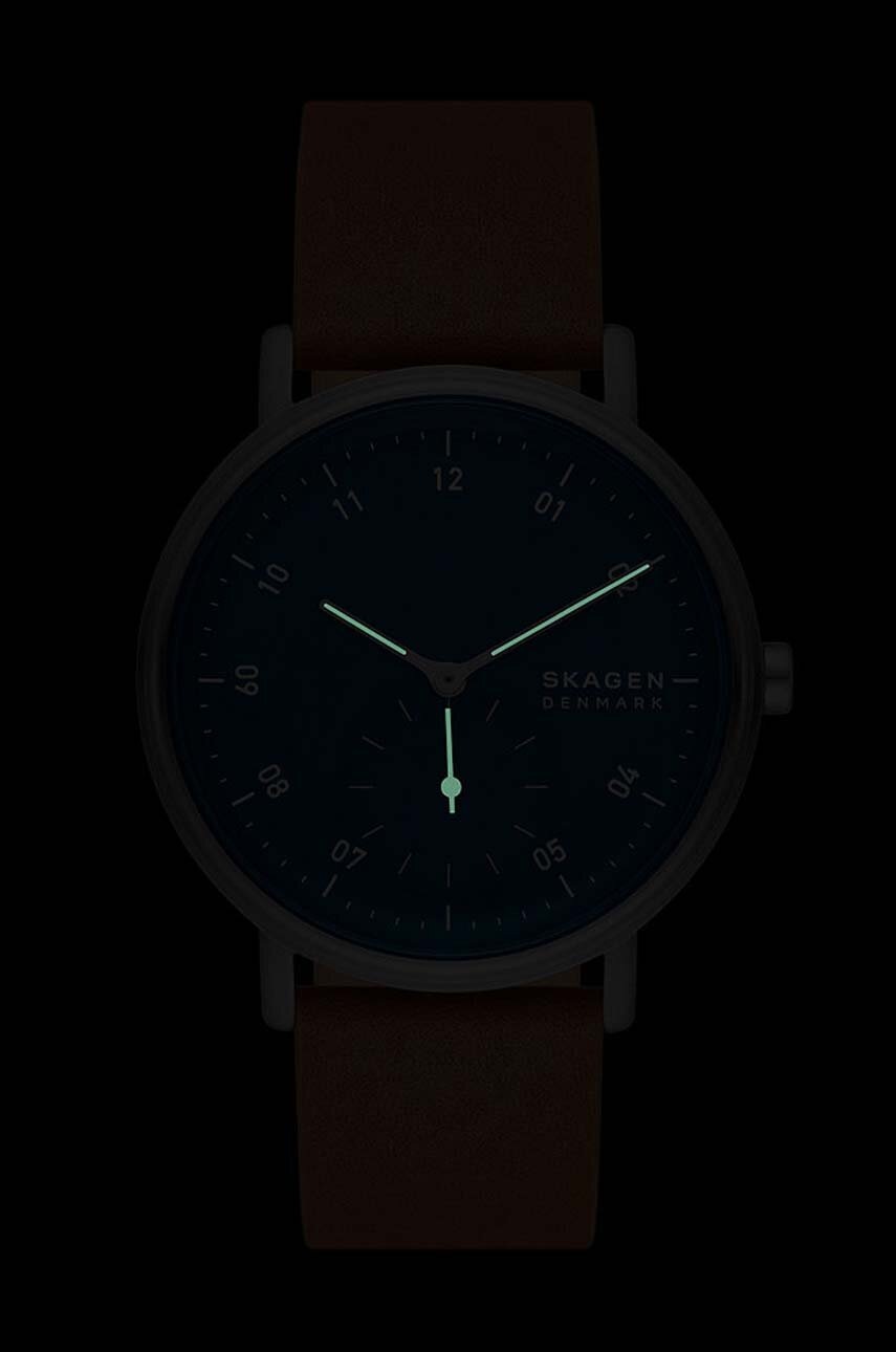 Ρολόι Skagen χρώμα: καφέ φωτογραφία