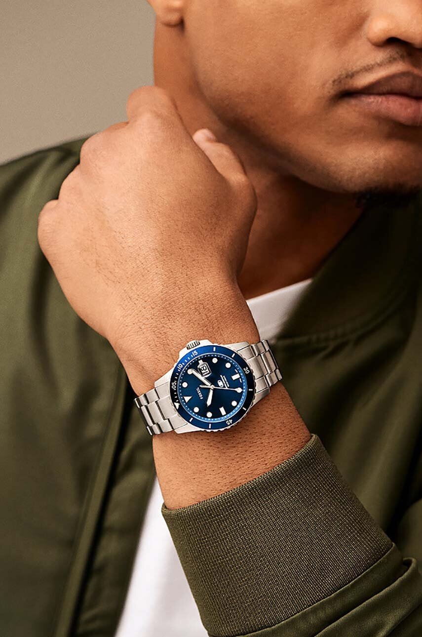 Ρολόι Fossil χρώμα: ασημί φωτογραφία