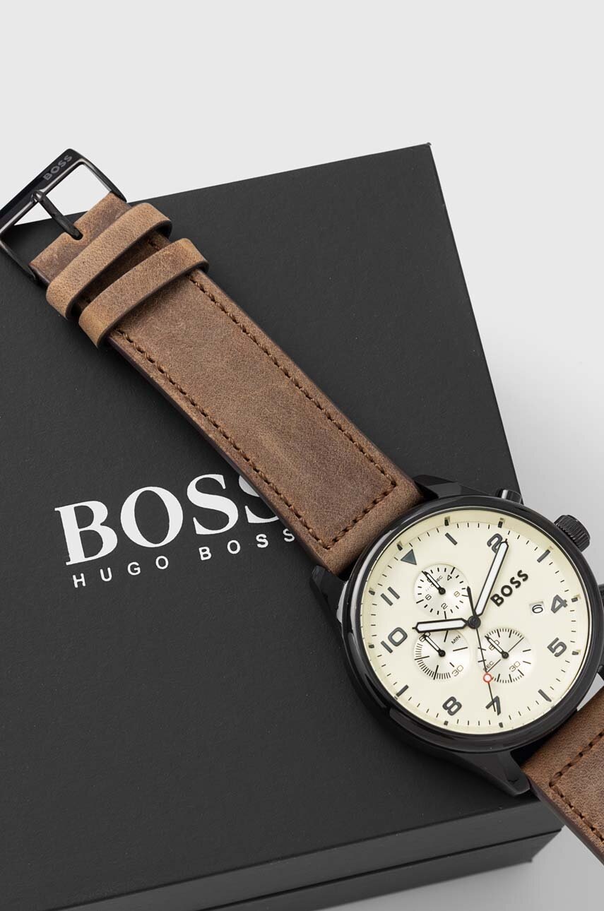 Ρολόι BOSS χρώμα: καφέ