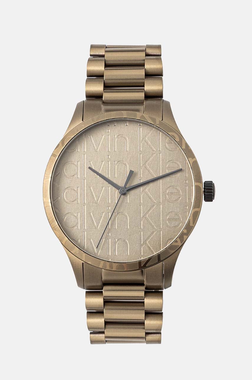 Levně Hodinky Calvin Klein béžová barva, 25200343