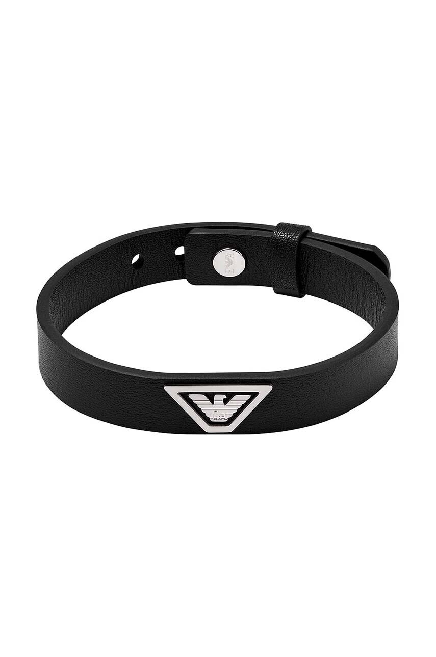 Levně Kožený náramek Emporio Armani EGS3128040