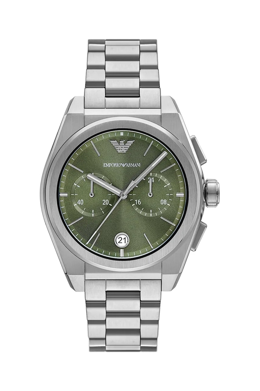 Emporio Armani ceas Federico Chronograph barbati, culoarea verde, AR11640