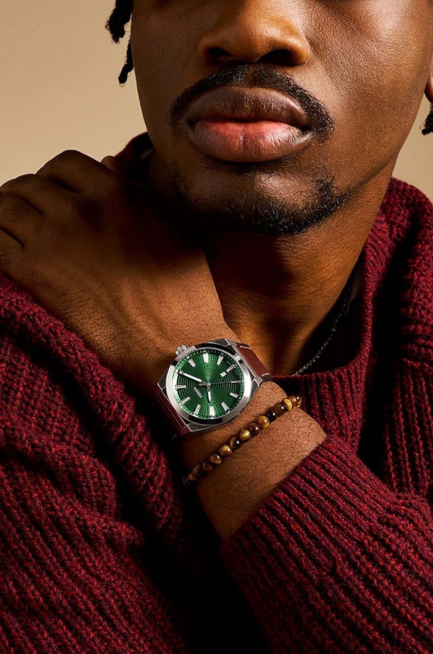 Ρολόι και βραχιόλι Fossil χρώμα: ασημί, FS6080SET φωτογραφία