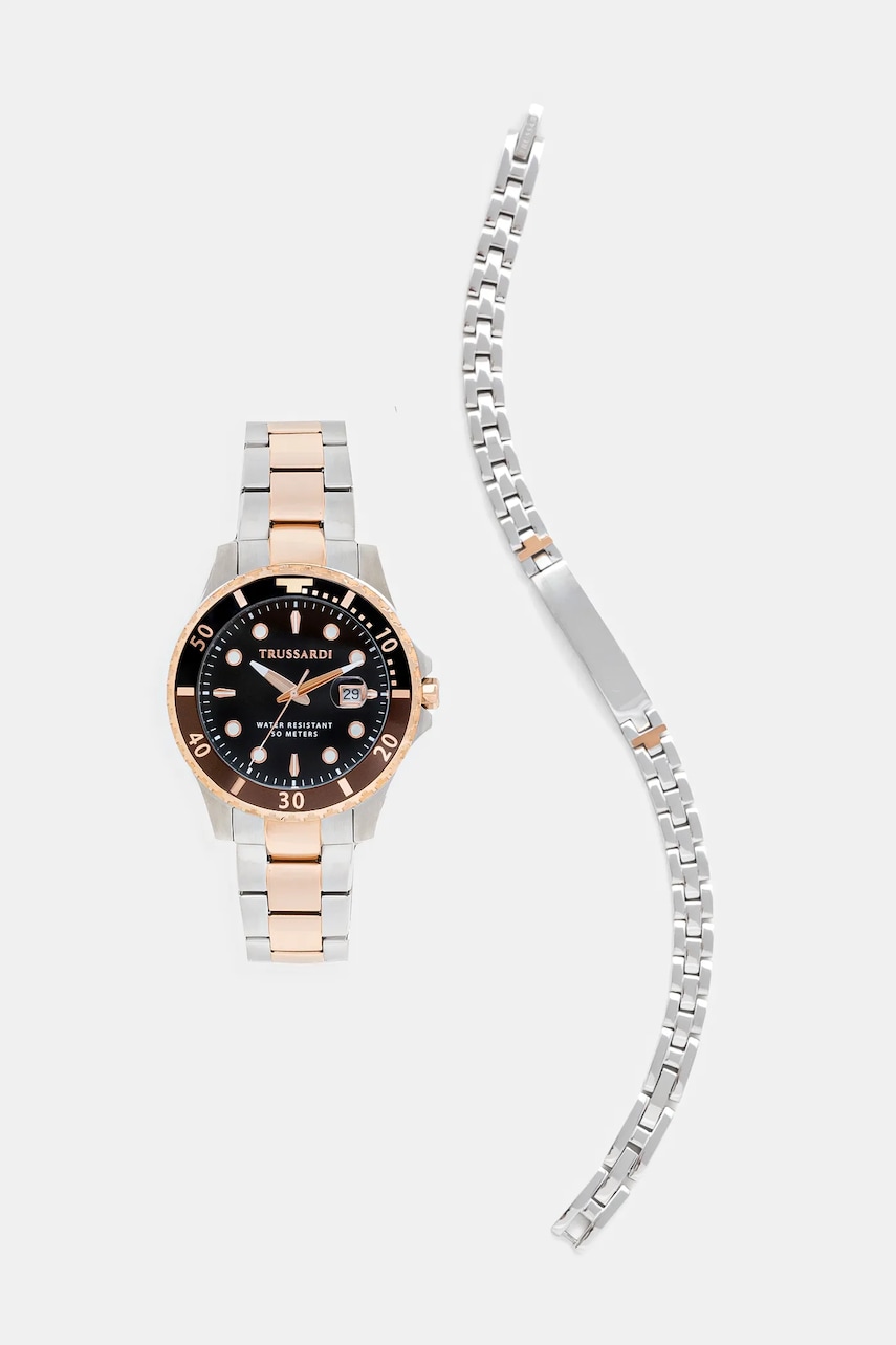 Trussardi ceas si bratara CITY LIFE culoarea argintiu, R2453169001