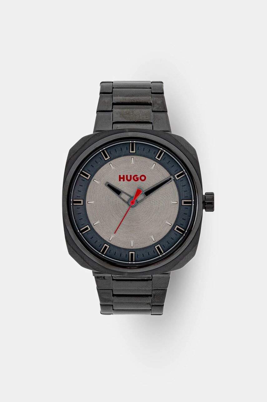 HUGO Ρολόι HUGO χρώμα: μαύρο, 1530311
