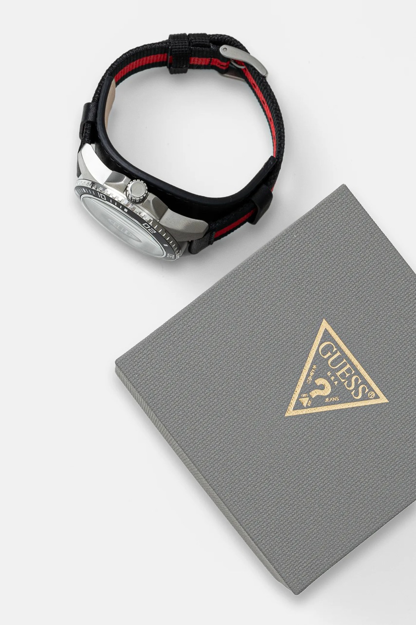 Ρολόι Guess χρώμα: μαύρο, W1051G1 φωτογραφία