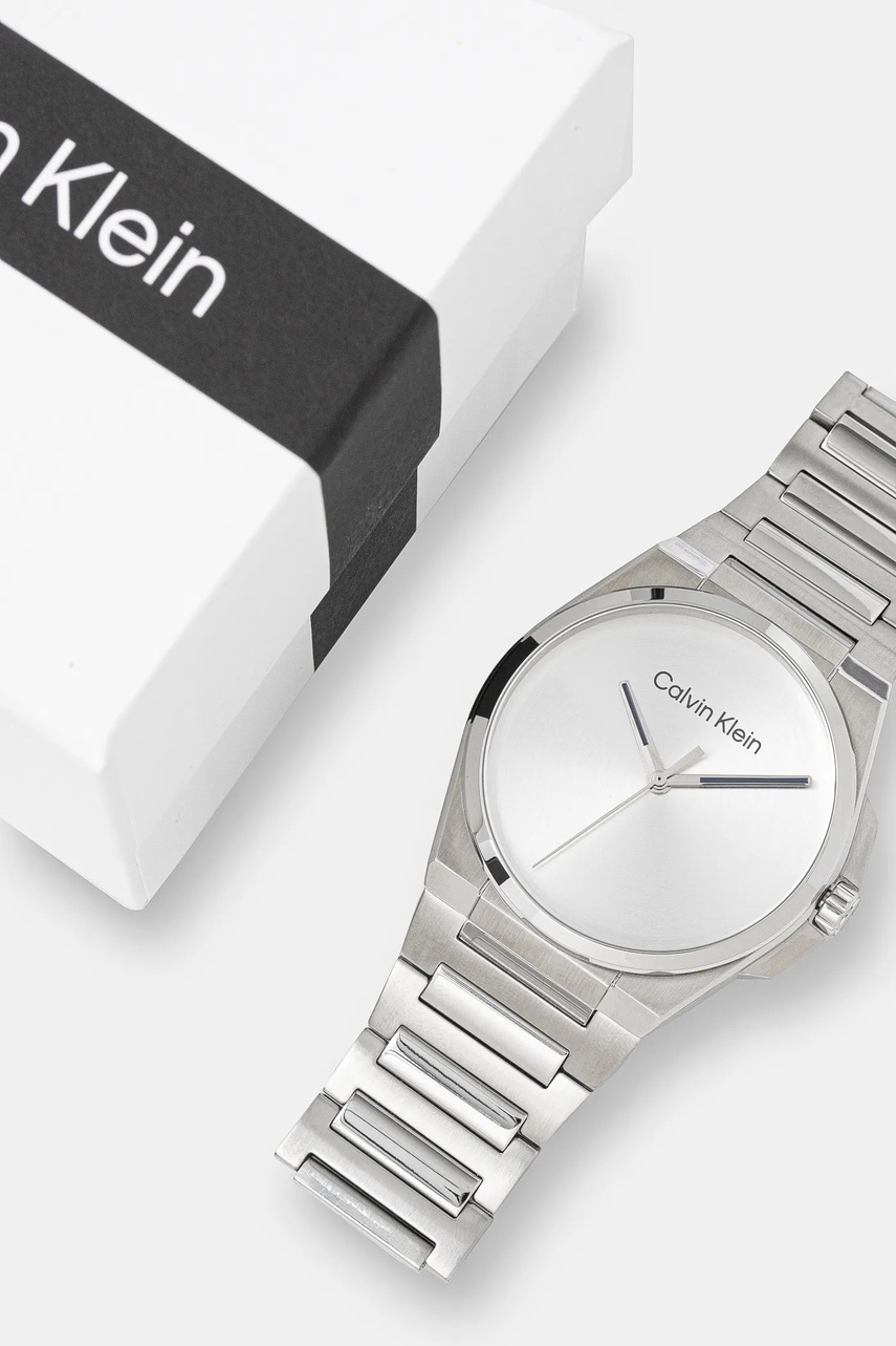Ρολόι Calvin Klein χρώμα: ασημί, 25200456 φωτογραφία
