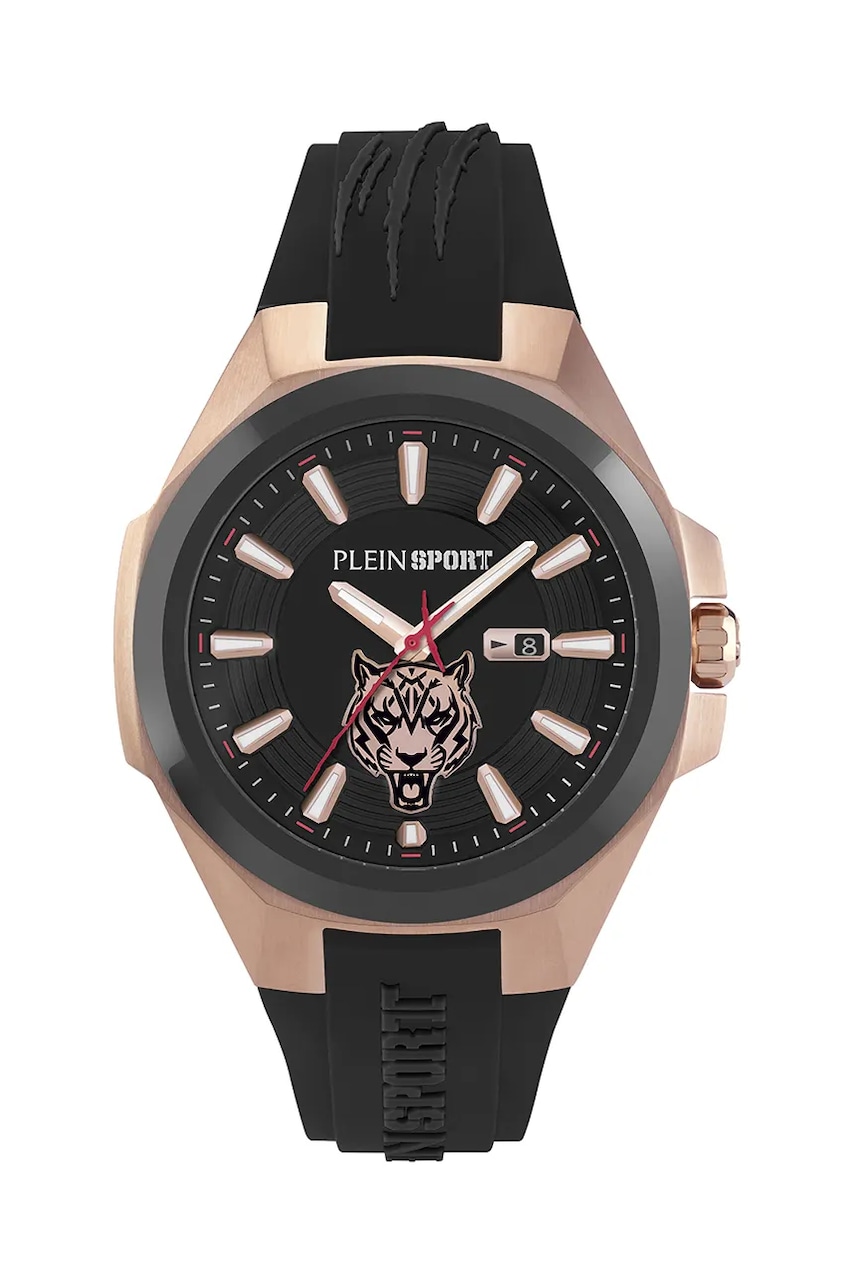 PLEIN SPORT ceas Tigermaster barbati, culoarea negru, PS7BA0324