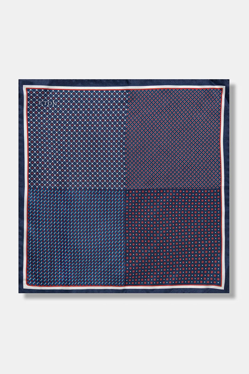 Eton batistă de buzunar de mătase culoarea maro, 100012721