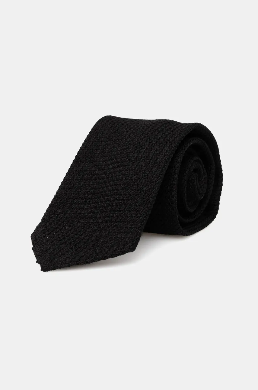 Levně Hedvábná kravata Eton černá barva, A00030963