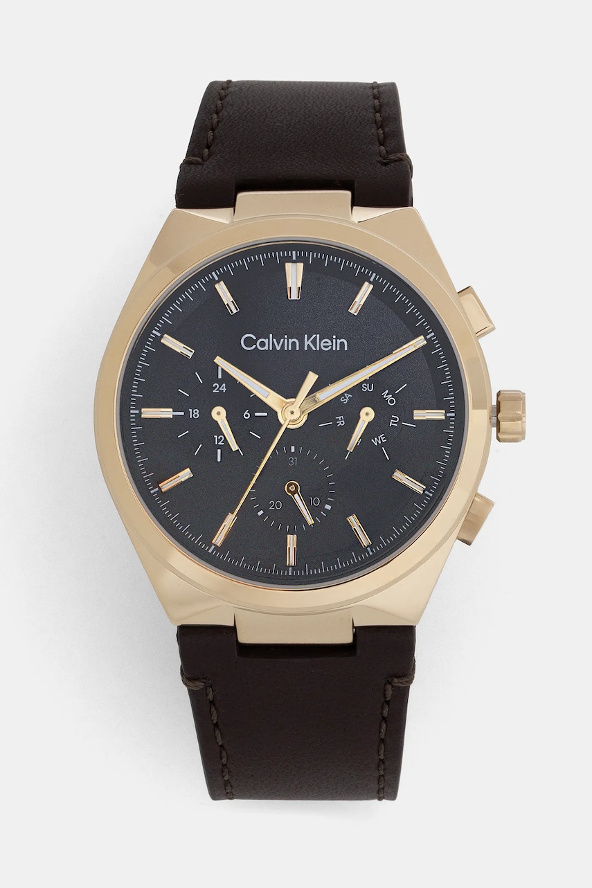Levně Hodinky Calvin Klein pánské, hnědá barva, 25200445