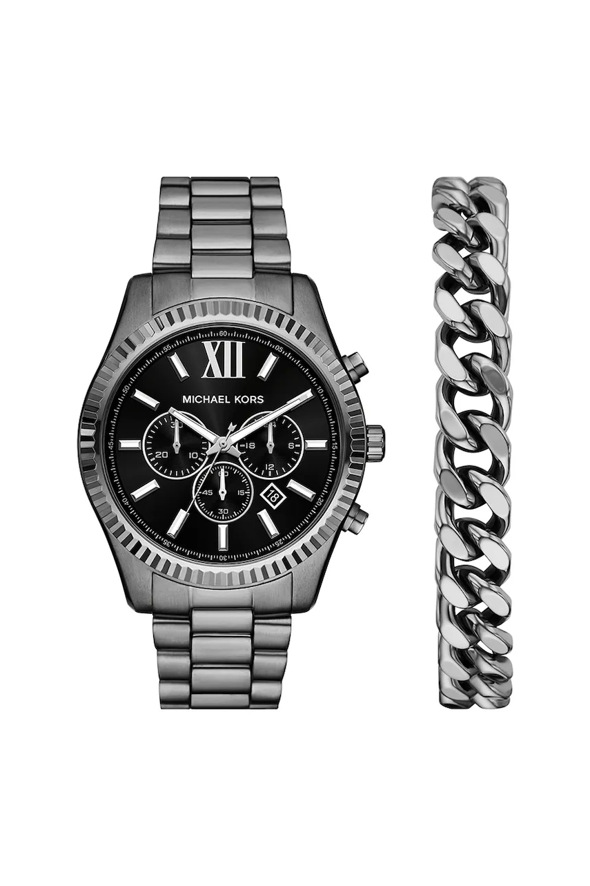 Levně Hodinky a náramek Michael Kors pánské, stříbrná barva, MK9217SET