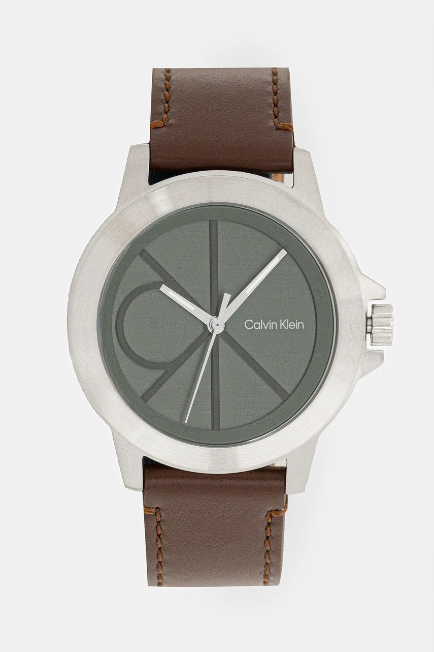 Levně Hodinky Calvin Klein pánské, hnědá barva, 25200527