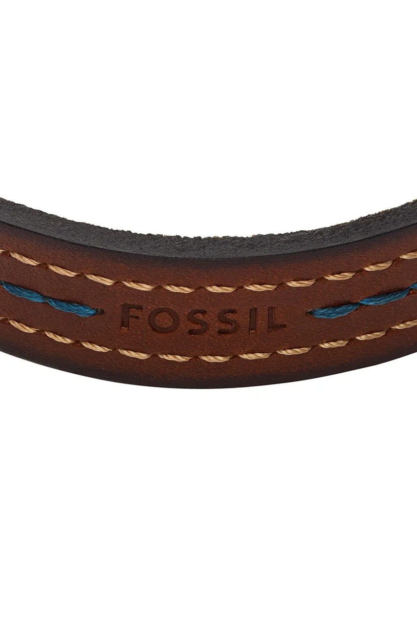 Fossil náramok pánsky kožený bez kameňa Machine