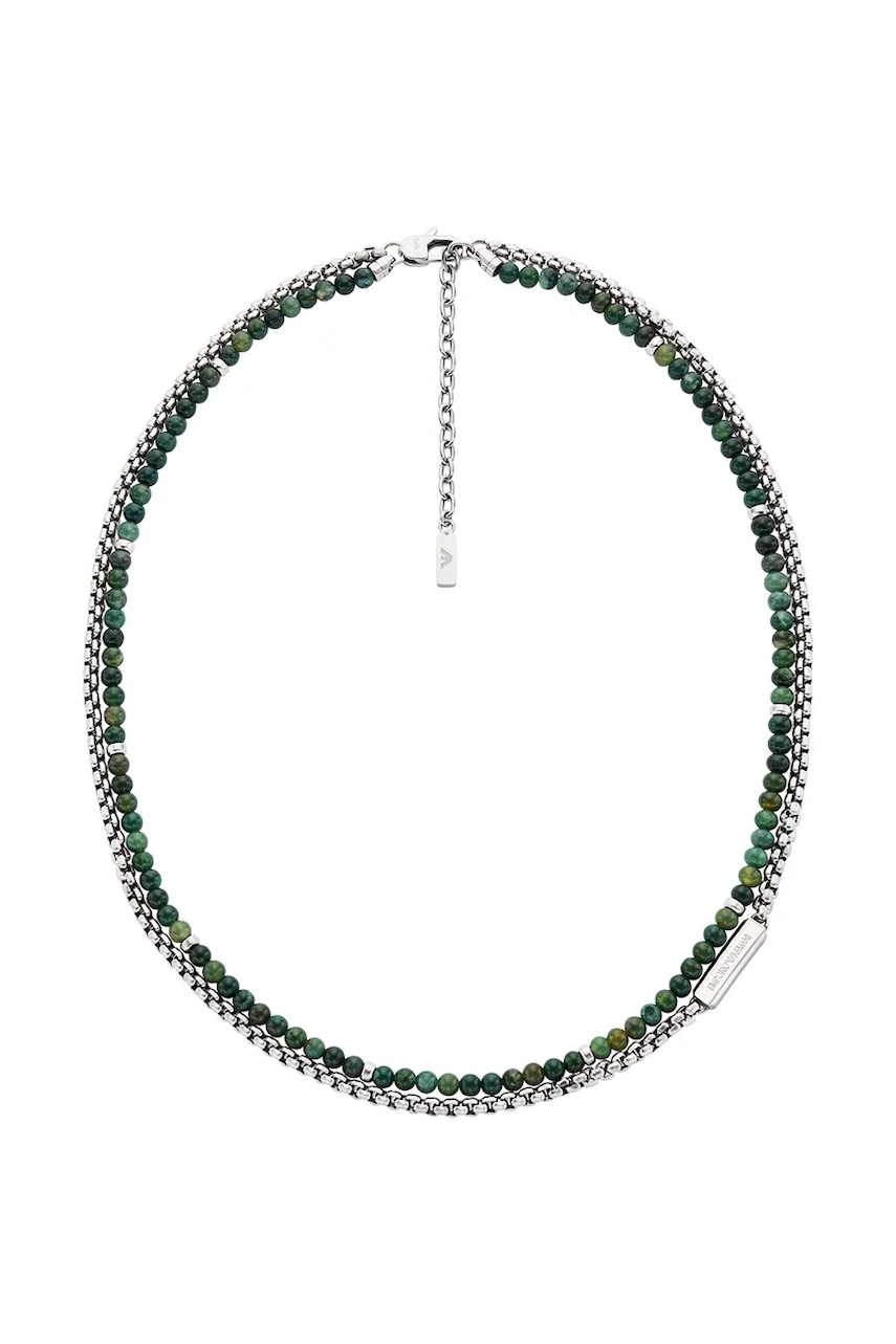 Emporio Armani colier pentru bărbați oțel inoxidabil agat Eagle Logo