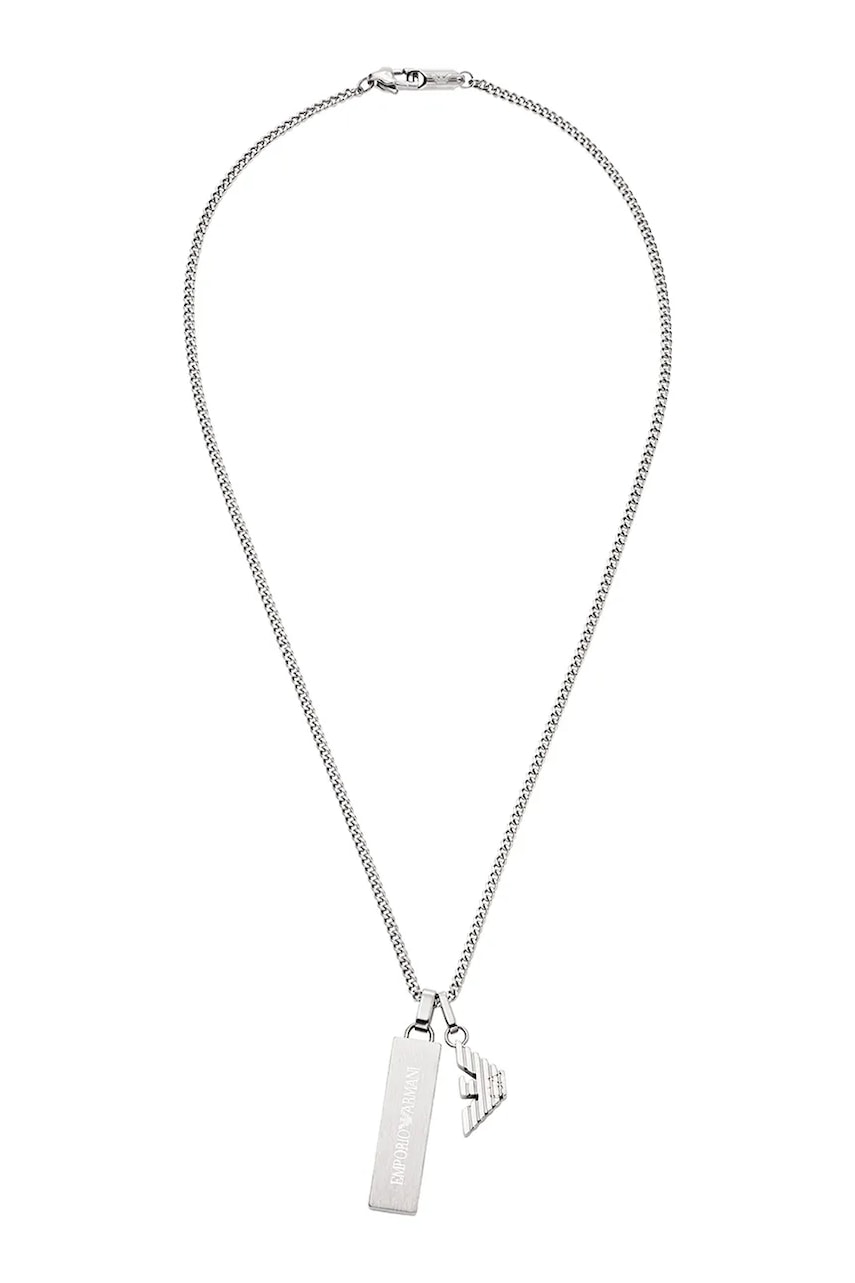 Emporio Armani náhrdelník pánsky z ušľachtilej ocele bez kameňa Eagle Logo