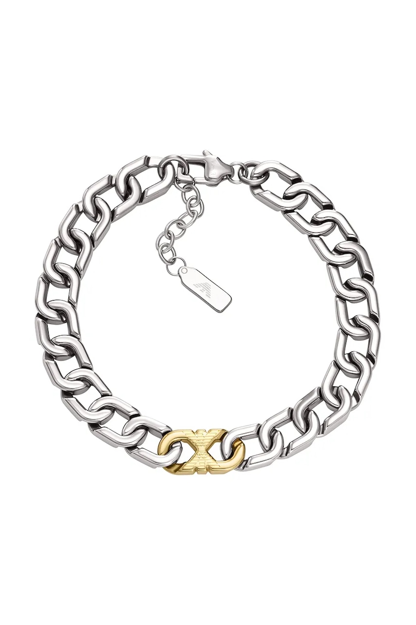 Emporio Armani brățară pentru bărbați, din oțel inoxidabil fără piatră Eagle Logo