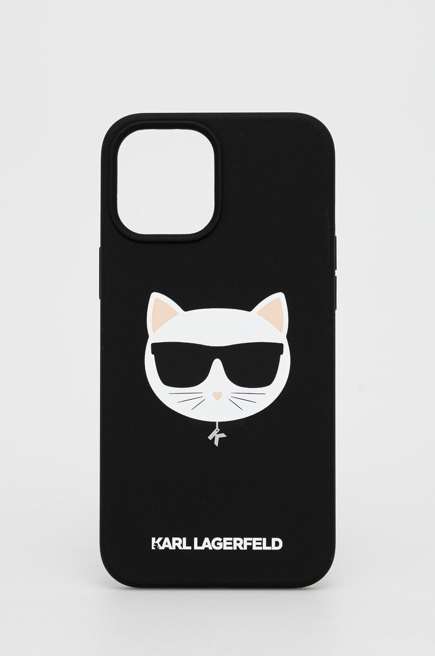 Karl Lagerfeld Etui na telefon iPhone 12 Pro Max KLHCP12LSLCHBK kolor czarny