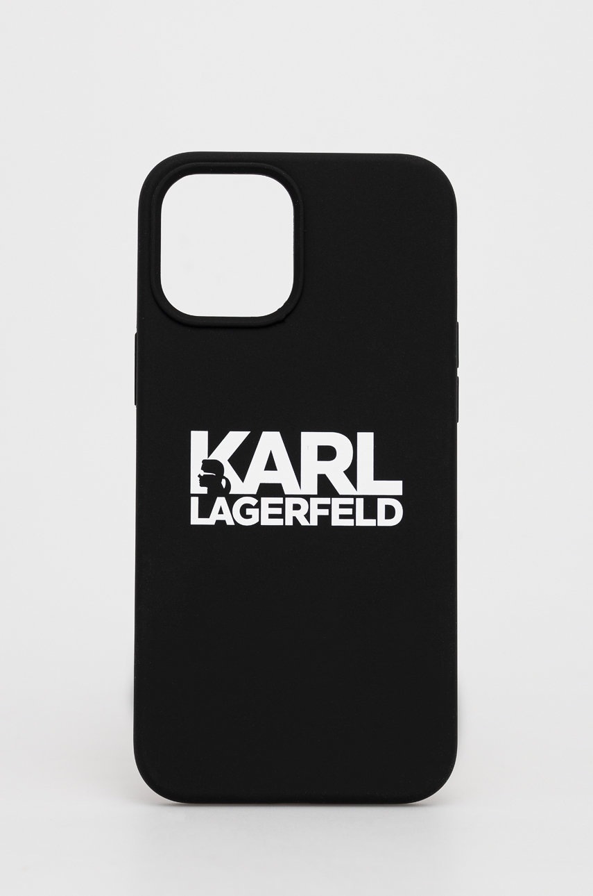 

Кейс за телефон Karl Lagerfeld iPhone 12 Pro Max KLHCP12LSLKLRBK в черно, Черен