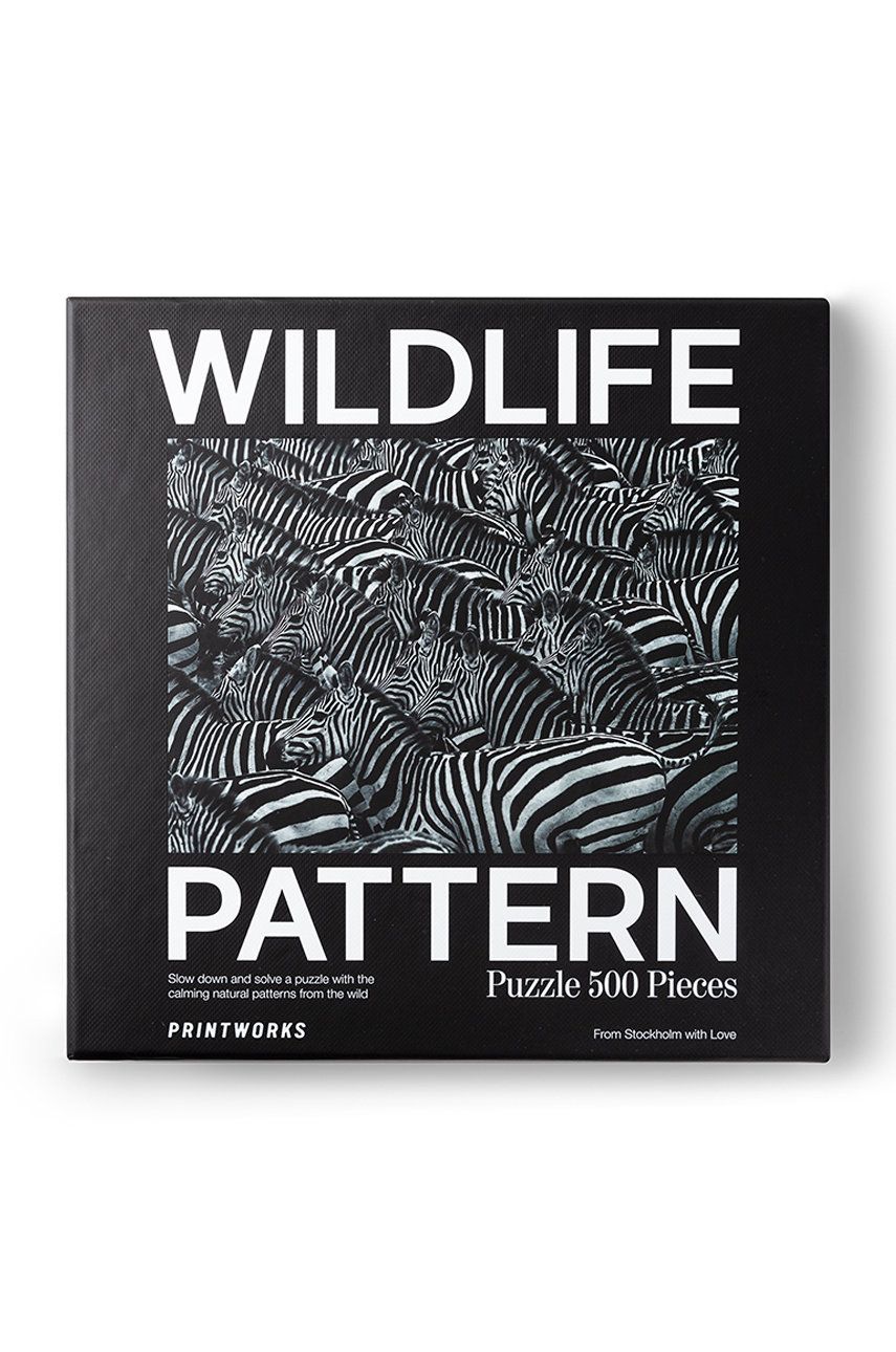 Printworks - Puzzle Wildlife Zebra 500 elementów - černá -  Papír
