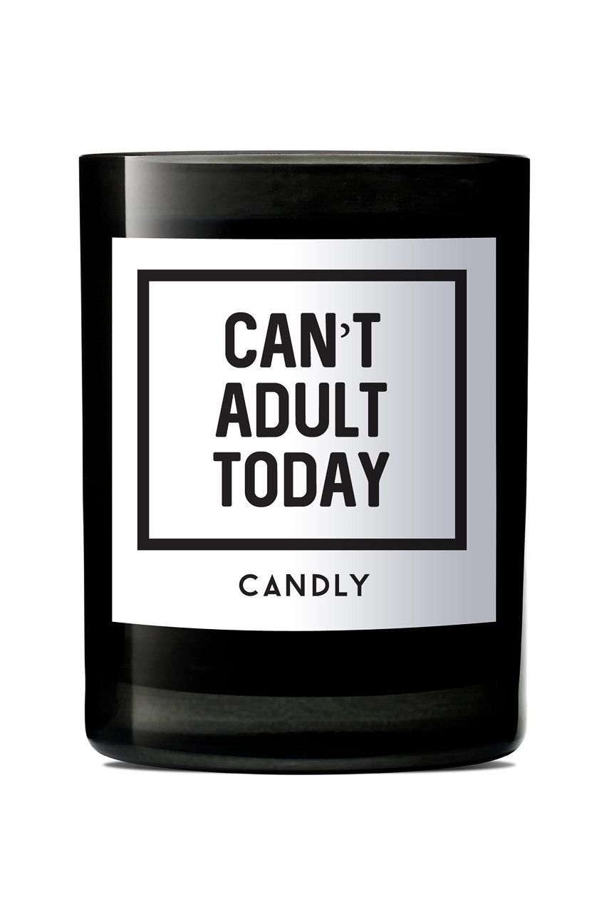 Candly - Vonná sójová svíčka Can′t adult today 250 g - černá -  Sklo