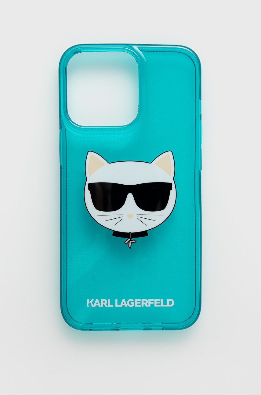 

Кейс за телефон Karl Lagerfeld iPhone 13 Pro в тюркоазено, Тюркоазен