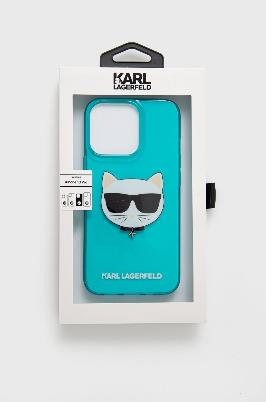 

Чохол на телефон Karl Lagerfeld колір бірюзовий iPhone 13 Pro