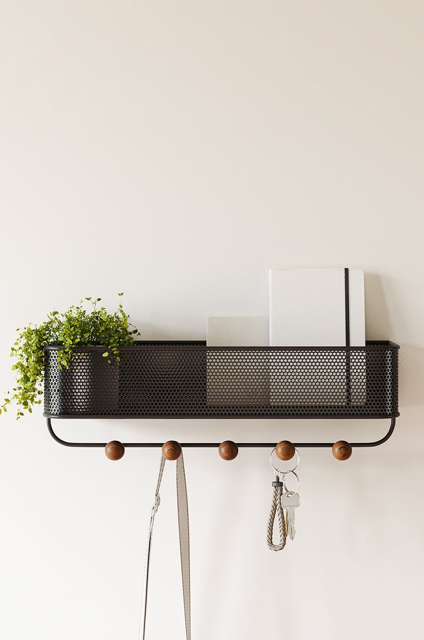 Umbra κρεμάστρα τοίχου με ράφι φωτογραφία