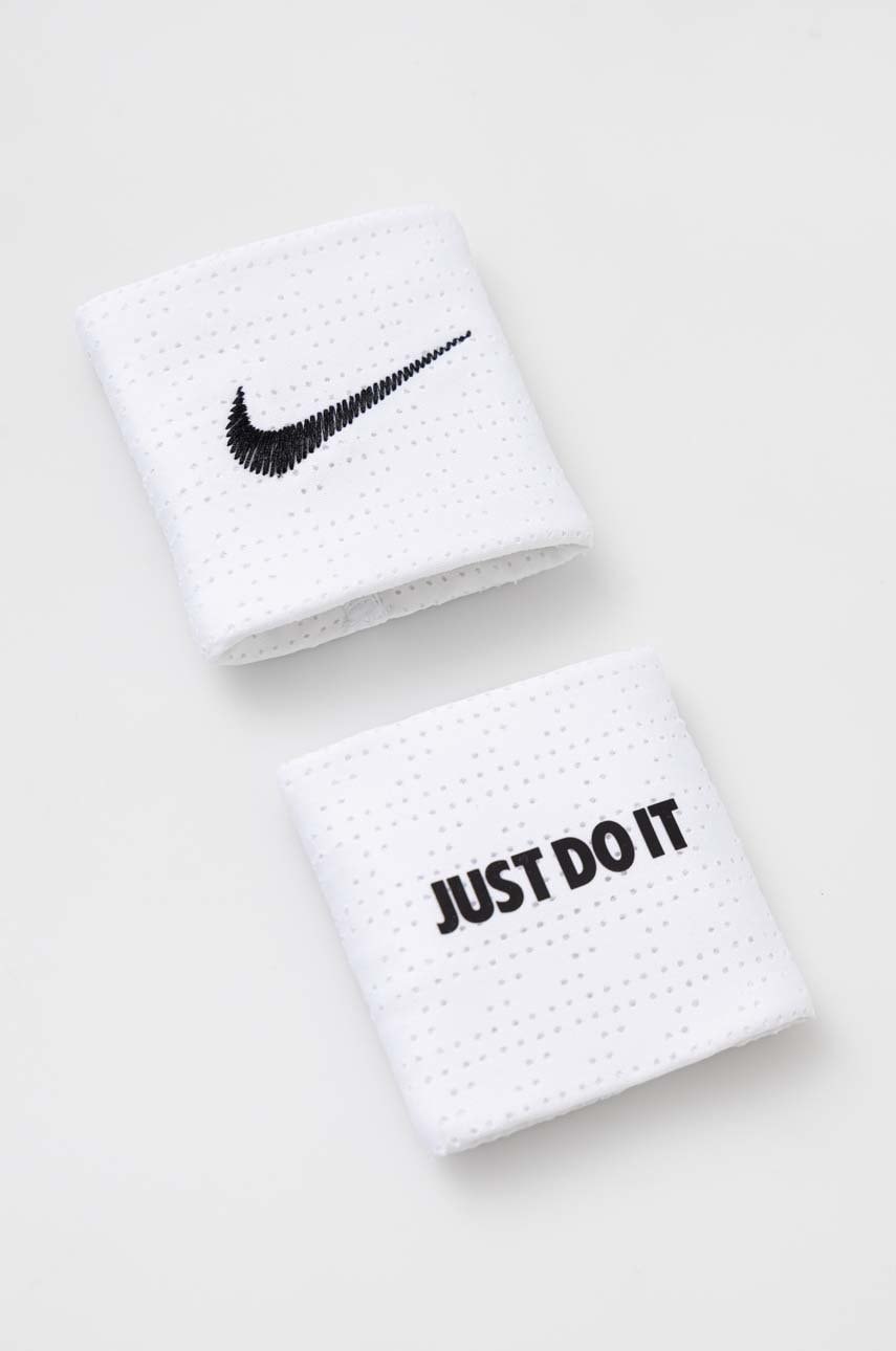 Nike opaski na nadgarstek 2-pack kolor biały