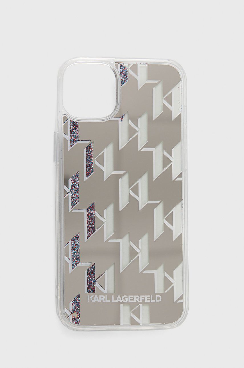 Obal na telefon Karl Lagerfeld Iphone 14 Plus 6,7" stříbrná barva - stříbrná -  Umělá hmota