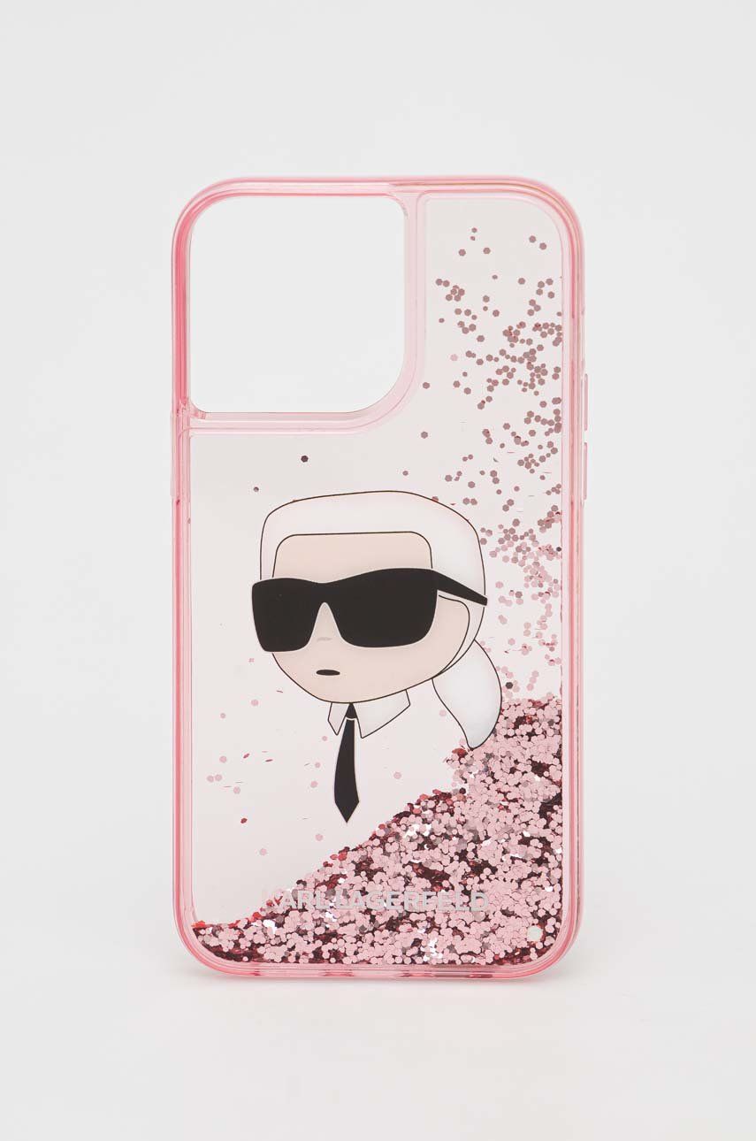 Levně Obal na telefon Karl Lagerfeld iPhone 14 Pro Max 6,7" růžová barva