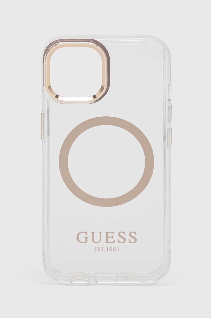 Obal na telefon Guess iPhone 14 6,1'' zlatá barva