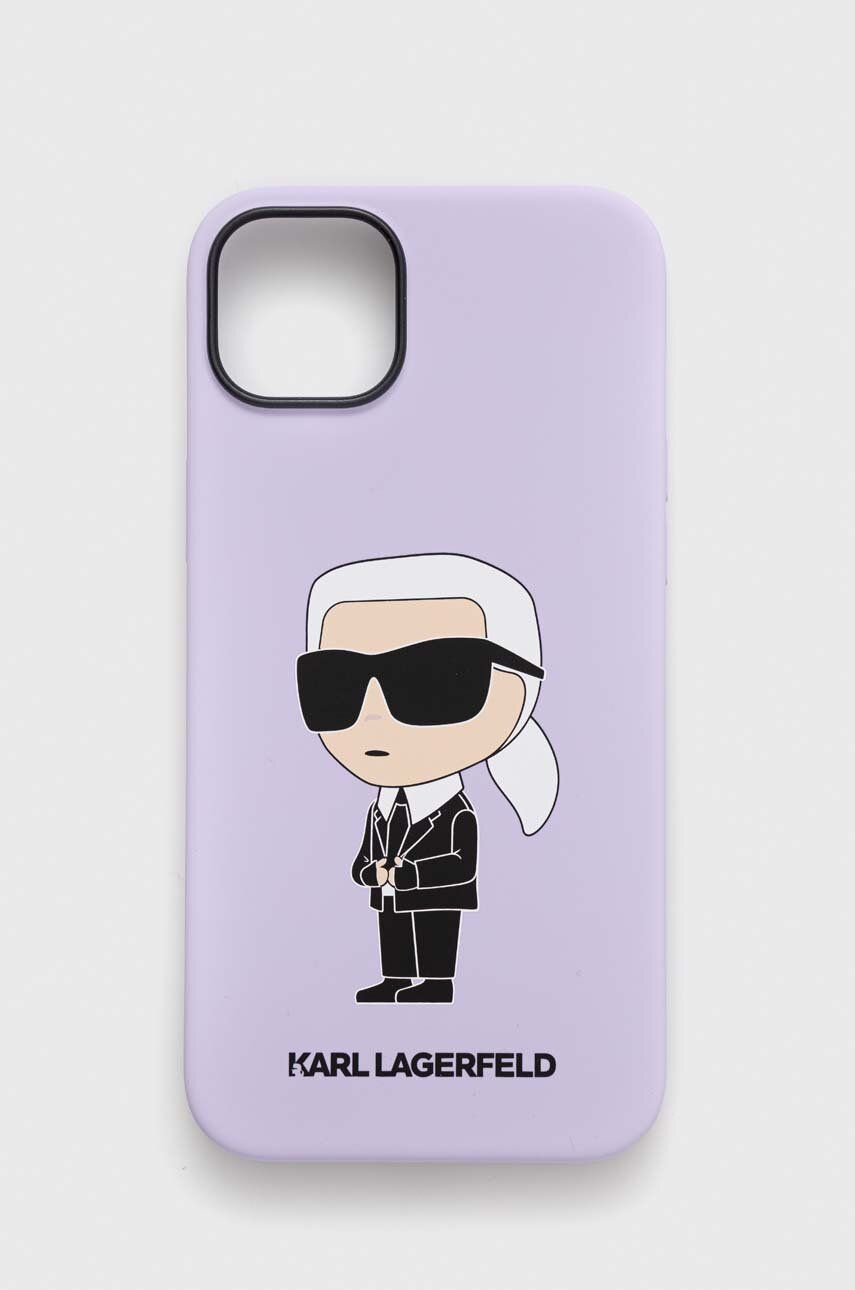 Levně Obal na telefon Karl Lagerfeld iPhone 14 Plus 6,7" fialová barva