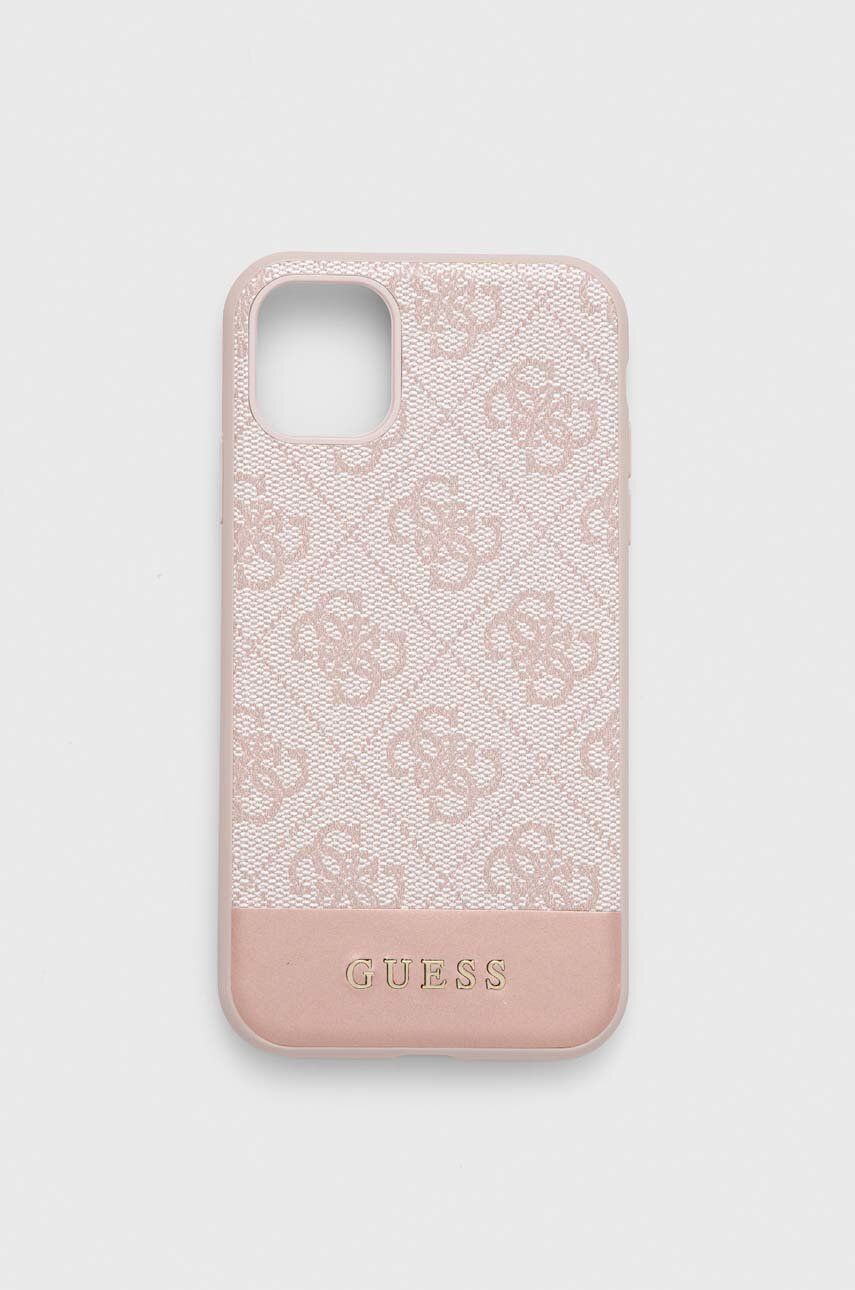 Obal na telefon Guess iPhone 11 6,1" / Xr růžová barva - růžová -  Umělá hmota