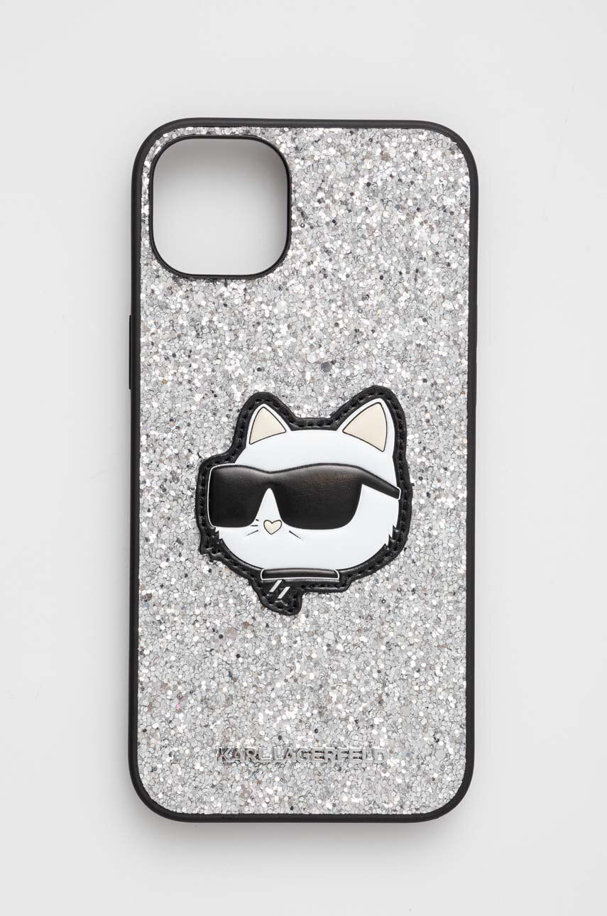 Levně Obal na telefon Karl Lagerfeld iPhone 14 Plus 6,7" stříbrná barva
