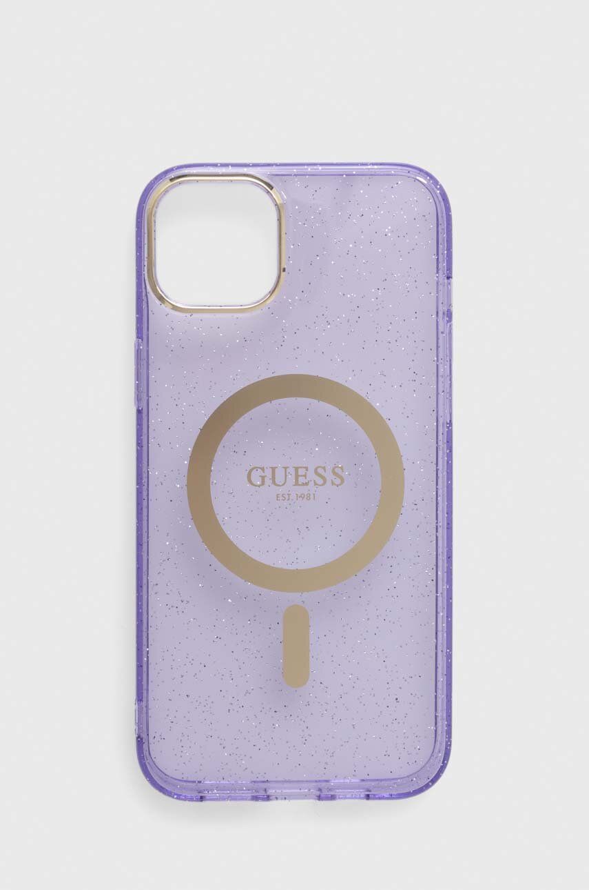Levně Obal na telefon Guess iPhone 14 Plus 6.7" fialová barva