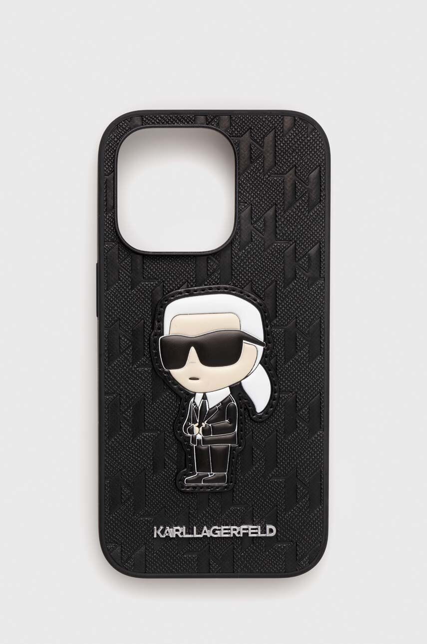 Levně Obal na telefon Karl Lagerfeld iPhone 14 Pro 6,1" černá barva